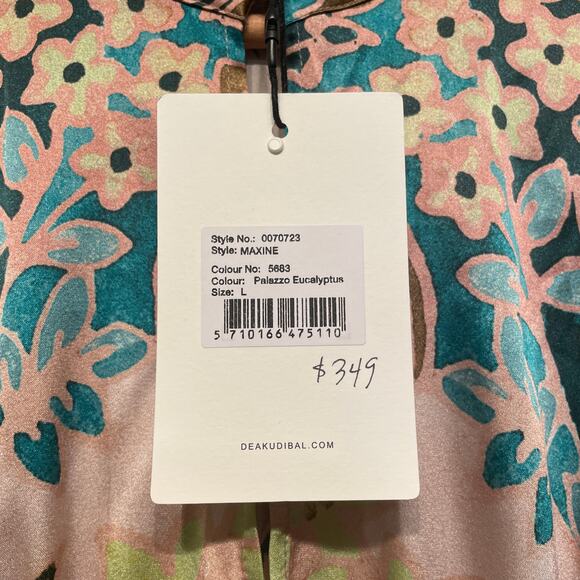 Dea Kudibal Maxine Silk Blouse L | Palazzo Eucalyptus Print, NWT $349 - Picture 5 of 10